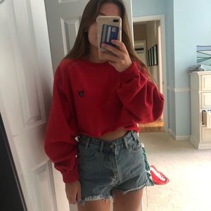 Cropped vintage crew neck